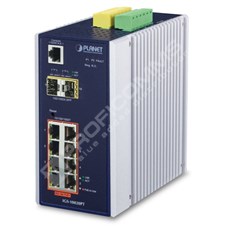 Planet IGS-10020PT: IP30 Industrial L2+/L4 8-Port 1000T 802.3at PoE + 2-Port 1G/2.5G SFP Full Managed Switch (-40 to 75 C, dual redundant power input on 48~54VDC terminal block, DIDO, ERPS Ring, 1588, Modbus TCP, ONVIF, 200m Extend mode, Cybersecurity features, IPv4/IPv