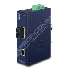 Planet IFT-802TS15: IP30 Slim type Industrial Fast Ethernet Media Converter SC SM-15KM (-40 to 75 degree C)