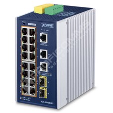 Planet IGS-20160HPT: IP30 DIN-rail Industrial L3 16-Port 10/100/1000T 802.3at PoE + 2-Port 10/100/1000T + 2-port 1G/2.5G SFP Full Managed Switch (360 watts PoE budget, -40 to 75 C, dual redundant power input on 48~54VDC terminal block, DIDO, ERPS Ring, 1588 PTP TC, Modbu