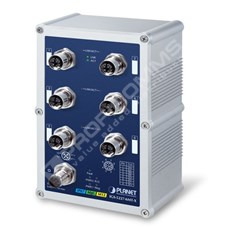 Planet IGS-5227-6MT-X: IP67-rated Industrial L2+ 6-Port 10/100/1000T X-coded M12 Managed Ethernet Switch (-40 to 75 C, 9~48V DC) , ERPS Ring, 1588, Modbus TCP,EN50155 and EN50121-4 Railway certified