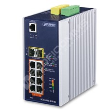 Planet IGS-6325-8UP2S: IP30 DIN-rail Industrial L3 8-Port 10/100/1000T 802.3bt PoE + 2-port 1G/2.5G SFP Full Managed Switch (-40 to 75 C, 8-port 95W PoE++, 802.3bt/PoH/Force modes, dual redundant power input on 48~56VDC terminal block, DIDO, ERPS Ring, 1588 PTP TC, Modbus 