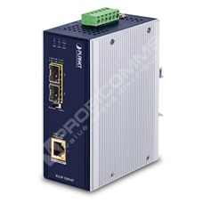 Planet IGUP-1205AT: Industrial 2-Port 100/1000X SFP to 1-Port 10/100/1000T 802.3bt PoE++ Media Converter ( 802.3bt Type-4, PoH, Legacy mode support, -40 to 75 C, dual 12V~56V DC power boost, PoE Usage LED)