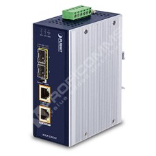 Planet IGUP-2205AT: Industrial 2-Port 100/1000X SFP to 2-Port 10/100/1000T 802.3bt PoE++ Media Converter (802.3bt Type-4, PoH, Legacy mode support, -40 to 75 C, dual 12V~56V DC power boost, PoE Usage LED)