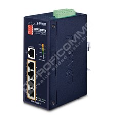 Planet ISW-504PT: IP40 4-Port 10/100TX 802.3at PoE + 1-Port 10/100TX Industrial Fast Ethernet Switch (-40 to 75 C, 12V~48V DC power boost, 120W PoE budget, Standard/VLAN/250m Extend mode )