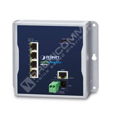 Planet WGR-500: IP30 Industrial 5-Port 10/100/1000T Wall-mount Gigabit Router (Dual power input on 9-48VDC terminal block and power jack, -10~60 degrees C, Hardware NAT, IPv6)