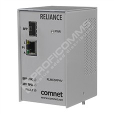 ComNet RLMCSFP/24DC: Industrial Substation Media Converter, 100Mbps/1Gbps Multirate Support, 1 SFP Port + 1 RJ-45 Copper Port, Redundant 9-36 VDC Power Inputs, DIN Rail (SFP Sold Seperatley), PSU Purchased Separately*