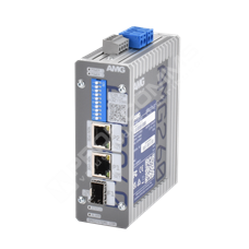 AMG systems AMG260-2G-1S: 2+1 Industrial Media Converter 2 x 10/100/1000Base-T(x) RJ45 Ports, 1 x 100/1000Base-Fx SFP Port, DIP-Switch Functions, DIN Rail / Wall Mount, -40°C to +75°C, 2 x 12-56VDC Power Inputs, Fault Relay*
