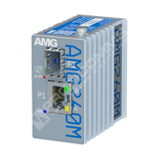 AMG systems AMG260M-1G-1S-PD: Industrial PoE Powered Mini Media Converter 1 x 10/100/1000Base-T(x) RJ45 Port with PoE PD Class 1 Input, 1 x 100/1000Base-FX SFP Port, DIP-Switch Functions, DIN Rail / Wall Mount, -40°C to +75°C, PoE Power Input