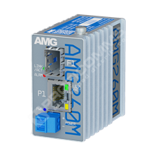 AMG systems AMG260M-1G-1S: Industrial Mini Media Converter 1 x 10/100/1000Base-T(x) RJ45 Port, 1 x 100/1000Base-FX SFP Port, DIP-Switch Functions, DIN Rail / Wall Mount, -40°C to +75°C, 12-56VDC Power Input