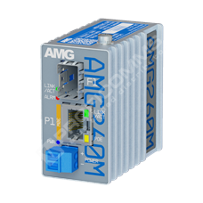 AMG systems AMG260M-1FAT-1S-P30: Industrial PoE Mini Media Converter 1 x 10/100Base-T(x) RJ45 Port with 802.3at 30W PoE, 1 x 100/1000Base-FX SFP Port, DIP-Switch Functions, DIN Rail / Wall Mount, -40°C to +75°C, 48-56VDC