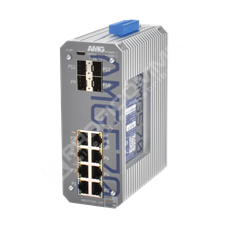 AMG systems AMG570-2GBT-6GAT-4S-P360: Industrial 12 Port Managed Switch, 2 x 10/100/1000Base-T(x) RJ45 Ports with 802.3bt 60/90W PoE, 6 x 10/100/1000Base-T(x) RJ45 Ports with 802.3at 30W PoE, 2 x 100/1000Base-FX SFP Ports, 2 x 100/1000/2.5G Base-FX SFP Ports, DIN Rail / Wall Mount, -40°