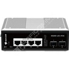 BDCOM IES200-L25-4T2S: 2-Port Gigabit SFP + 4-Port Gigabit RJ45 Lite-L3 Managed Industrial Switch (2-way DC12~55V redundant dual power input and 1-way DC12V input; operating temperature: -40~75°C; lightning protection level of 6KV; IP40; DIN-rail installation)