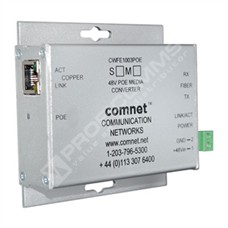 ComNet CNFE1002APOES/M: Media Converter 10/100Mbps, PoE+ (30W IEEE 802.3at), Singlemode, 1 Fiber, ST Connector, A-Side, Mini, 48VDC PSU Not Included