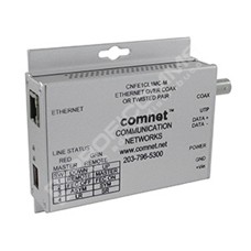 ComNet CNFE1CL1MC: Media Converter, Industrial Grade, 1 Channel Ethernet to UTP or Coax, 10/100Mbps