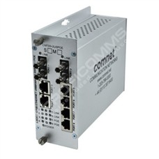 ComNet CNFE6+2USPOES: Self Managed Switch, 6 Ports 10/100TX With High Power PoE (30W IEEE 802.3af/at), 2 Ports 100FX, Singlemode, 2 Fibers, ST Connectors, 48VDC PSU Purchased Separately*^†
