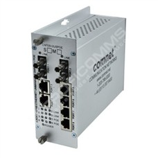 ComNet CNFE6+2USPOEM: Self Managed Switch, 6 Ports 10/100TX With High Power PoE (30W IEEE 802.3af/at), 2 Ports 100FX, Multimode, 2 Fibers, ST Connectors, 48VDC PSU Purchased Separately*^†