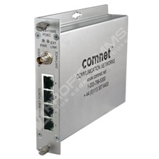 ComNet CLFE4+1SMSPOEC: Self Managed Switch, 4 Ports 10/100TX RJ45 With High Power PoE (30W IEEE 802.3af/at), 
1 Port Copperline Ethernet Over Coax, PSU Purchased Separately^
