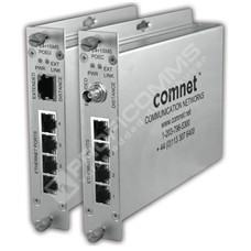 ComNet CLFE4+1SMSC: Self Managed Switch, 4 Ports 10/100TX RJ45, 1 Port Copperline Ethernet Over Coax, PSU Included