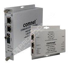 ComNet CNFE2002S1B: 2 Channel Media Converter, 2 Ports 10/100Tx RJ45, 1 Port 100Fx, Singlemode, 1 Fiber, B Side,  
ST Connector, 1 Fault Relay Output, DC Only