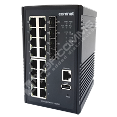 ComNet CNGE20FX4TX16MSP: Industrial L2 managed switch with 16x 10/100/1000 PoE + 4x 100/1000/2500 FX