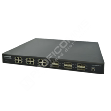 ComNet CNGE24FX12TX12MSPOE: Industrial Grade 24 Port Gigabit Managed Ethernet PoE Switch, 1 × Mains Input, 2 × Low Voltage DC Inputs. Lifetime Warranty