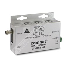 ComNet CNFE1002MAC1A-M: Media Converter, 100Mbps, Multimode, 1 Fiber, A Side,  ST Connector, Mini, AC/DC Power