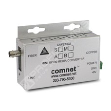 ComNet CNFE1002MAC1B-M: Media Converter, 100Mbps, Multimode, 1 Fiber, B Side,  ST Connector, Mini, AC/DC Power