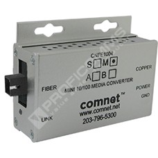 ComNet CNFE1004SAC1A-M: Media Converter, 100Mbps, Singlemode, 1 Fiber, A Side,  SC Connector, Mini, AC/DC Power