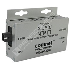 ComNet CNFE1004SAC1B-M: Media Converter, 100Mbps, Singlemode, 1 Fiber, B Side,  SC Connector, Mini, AC/DC Power