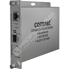 ComNet CNFE2MCPOE: Media Converter, 100Mbps, 1 SFP Port + 1 RJ-45 Copper Port, With PoE+ (30W IEEE 802.3at), 12/24VDC Power Input (SFP Sold Seperatley), 24VDC PSU Included