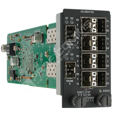 MRV OD-DMXP10G: 8x SFP Dual Multiprotocol OTN muxponder module with dual 10G OUT2/OUT2e SFP+ optical line interface.
