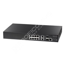 Edge-Core ECS4210-12P-ref: L2/4 Gigabit Ethernet PoE Switch with 8x 10/100/1000Base-T (RJ-45) with PoE+, 2x 10/100/1000Base-T (RJ-45) and 2x 1000Base-X SFP slots, PoE budget 150W, supports 802.3at PoE+ 30W/port, IPv6 support