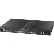 Edge-Core ECS4620-28F-2AC: 22 x GE SFP + 2 x GE Combo (RJ45/SFP) + 2 x 10G SFP+ ports + 1 x expansion slot (for dual 10G SFP+ ports) L3 Stackable Switch w/ 1 x RJ45 console port, 1 x USB type A storage port, 2 hot swappable AC Power supplies, Stack up to 4 units