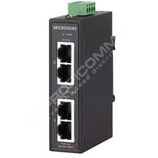 Microsens MS656030: Industrial 2 port GBE PoE+ Power Injector, IEEE802.3at up to 30W, 2xRJ45 Data In, 2xRJ45 PoE Out, -20..+70°C
