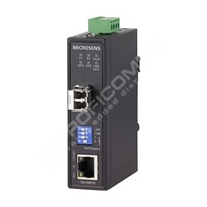 Microsens MS656059: Industrial Fast Ethernet Bridging Converter, 1x 10/100TX to 100FX SFP Port, -40..+70°C