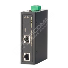 Microsens MS657031X: Industrial GBE High Power PoE Injector up to 30W, IEEE802.3af/at, 2x RJ45 Data In/PoE Out, 48..56VDC power input, -40..+75°C