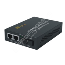 N-net NT-1200-2: Unmanaged 3-port Fast Ethernet mini switch, 1x 100Base-FX dual-fiber multi-mode fixed port (2km, 1300nm, Dual SC), 2x 10/100Base-TX RJ45 ports, External 220V AC power supply