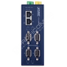 Planet ICS-2400T: IP40 Industrial 4-Port RS232/RS422/RS485 Serial Device Server (2 x 10/100TX, -40~75 degrees C, 15KV isolation, dual 12~48V DC, 2xDI + 2xDO)