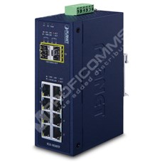 Planet IGS-1020PTF: IP30 Industrial 8-Port 10/100/1000T 802.3at PoE + 2-Port 100/1000X SFP Ethernet Switch (-40~75 degrees C, 250m Extend mode, PoE Usage LED, dual 48V~54V DC)