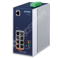 Planet IGS-4215-4P4T: IP30 Industrial L2/L4 4-Port 10/100/1000T 802.3at PoE + 4-Port 10/100/1000T Managed Switch (-40~75 degrees C), dual redundant power input on 48~54VDC terminal block, SNMPv3, 802.1Q VLAN, IGMP Snooping, TLS, SSH, ACL, 250m Extend mode, supports ERPS R