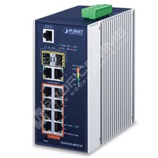 Planet IGS-4215-8P2T2S: IP30 Industrial L2/L4 8-Port 10/100/1000T 802.3at PoE + 2-Port 10/100/1000T + 2-Port 100/1000X SFP Managed Switch (-40~75 degrees C), dual redundant power input on 48~54VDC terminal block, SNMPv3, 802.1Q VLAN, IGMP Snooping, TLS, SSH, ACL, 250m Exten