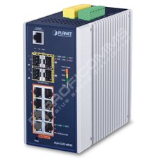 Planet IGS-5225-8P4S: IP30 Industrial L2+/L4 8-Port 1000T 802.3at PoE + 2-Port 100/1G SFP + 2-Port 1G/2.5G SFP Full Managed Switch (-40 to 75 C, dual redundant power input on 48~54VDC terminal block, DIDO, ERPS Ring, 1588, Modbus TCP, ONVIF, Cybersecurity, CloudViewer app