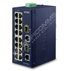 Planet IFGS-1822TF: IP30 Industrial 16-Port 10/100TX + 2-Port Gigabit TP/SFP Combo Ethernet Switch (-40~75C, dual redundant power input on 12-48VDC / 24VAC terminal block)