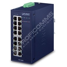 Planet IGS-1600T: IP30 Industrial 16-Port 10/100/1000T Gigabit Ethernet Switch (-40~75 degrees C, dual 12~48V DC/24V AC),UL certified