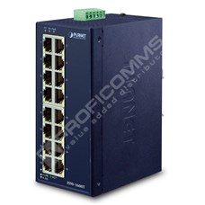 Planet ISW-1600T: IP30 Industrial 16-Port 10/100TX Ethernet Switch (-40~75 C, dual redundant power input on 12-48VDC / 24VAC terminal block),UL certified