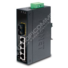 Planet ISW-511: IP30 Slim Type 4-Port Industrial Ethernet Switch + 1-Port 100Base-FX(SC) (-10 - 60 C),UL certified