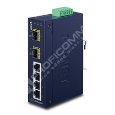 Planet ISW-621TF: IP30 Slim Type 4-Port Industrial Ethernet Switch + 2-Port SFP Fiber (-40 - 75 C)