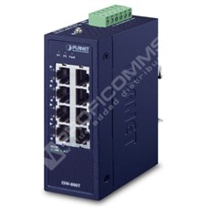 Planet ISW-800T: IP30 Compact size 8-Port 10/100TX Fast Ethernet Switch (-40~75 degrees C),UL certified