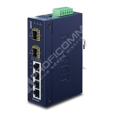Planet IGS-620TF: IP30 Industrial 4-Port 10/100/1000T + 2-Port 100/1000/2500X SFP Gigabit Switch (-40 to 75 degree C, dual 12~48V DC/24V AC, Fiber ports Switch/Redundant mode DIP switch)
