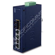 Planet ISW-511T: IP30 Slim Type 4-Port Industrial Ethernet Switch + 1-Port 100Base-FX(SC) (-40 - 75 C)